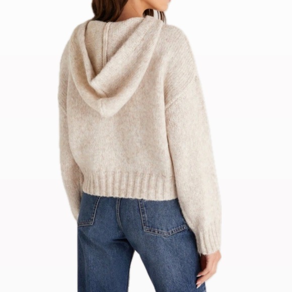 Z Supply Ariel Sweater Knit Hoodie - Sandstone - Picture 3 of 4